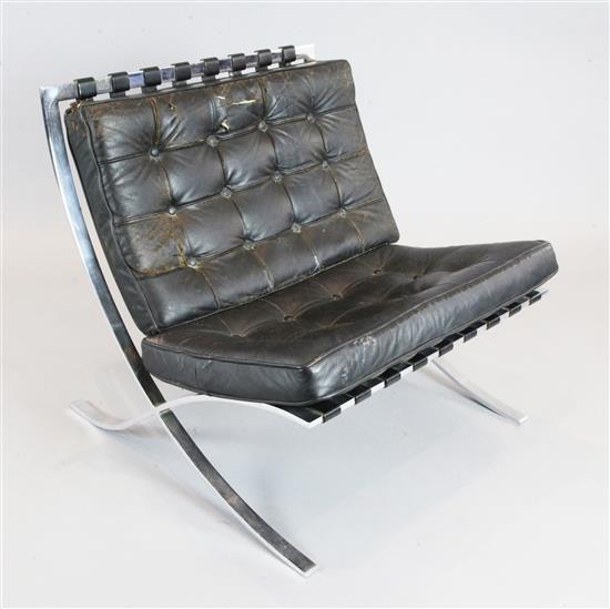 A Mies Van der Rohe Barcelona chair, W.2ft 5in. H.2ft 5in.